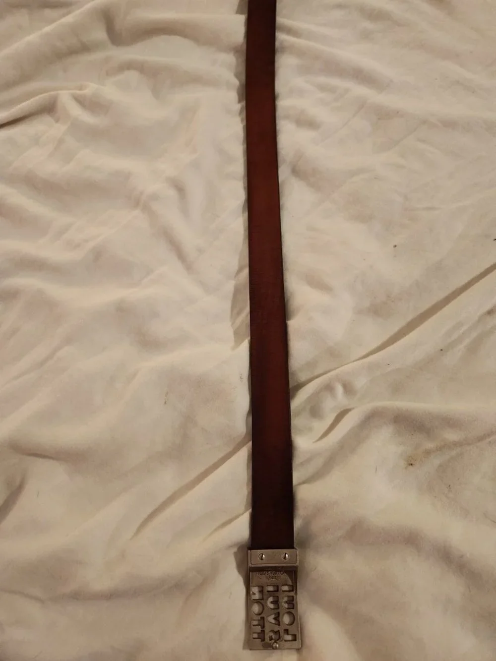 LOUIS VUITTON Dark Brown Leather Belt Adjustable L38